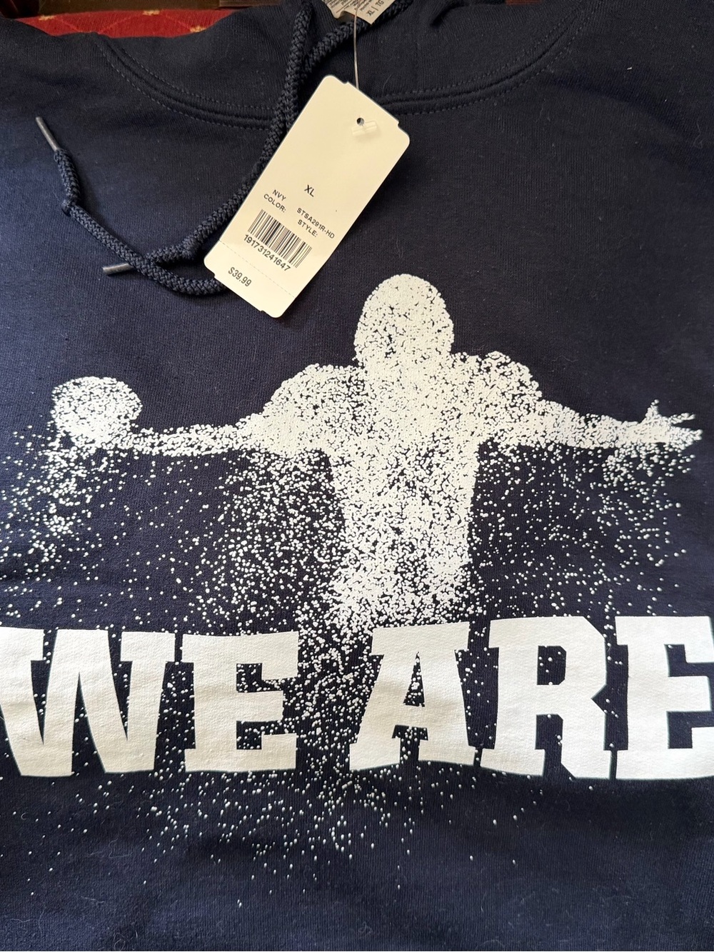 Penn State Navy Hoodie with White 'WE ARE' Graphic